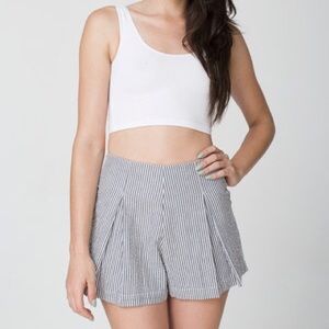 American apparel pleated striped short XS